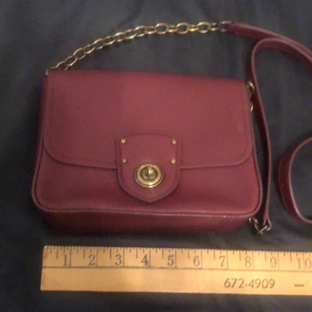 Lauren Ralph Lauren Crossbody purse small 9W X6H inches merlot faux leather